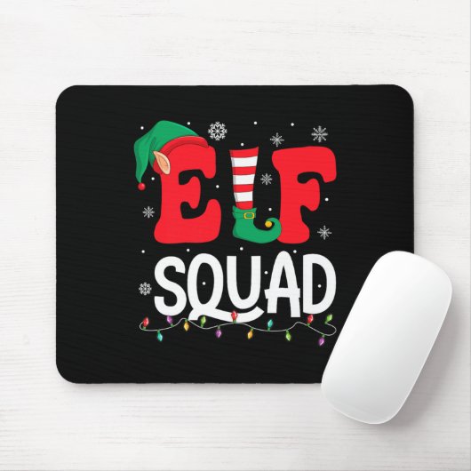 Elf Squad Christmas Matching Family Group Elf Xmas Muismat (Met muis)