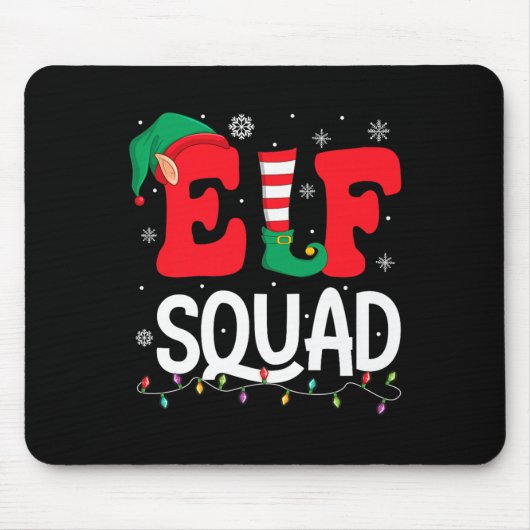 Elf Squad Christmas Matching Family Group Elf Xmas Muismat (Voorkant)