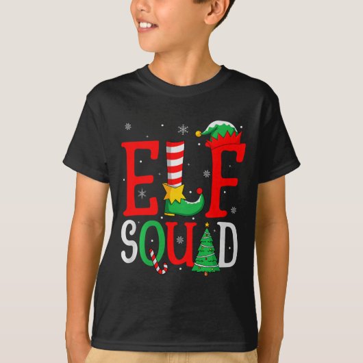 Elf Squad Christmas Matching Family Group Elf Xmas T-shirt (Voorkant)