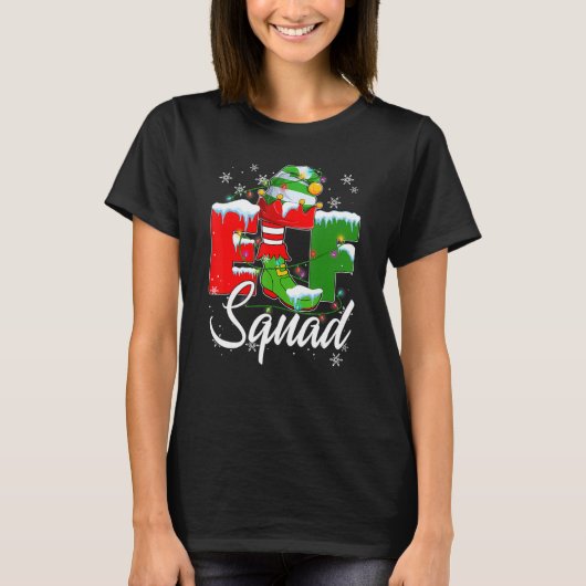 Elf Squad Elves Family Matching Merry Christmas P T-shirt (Voorkant)
