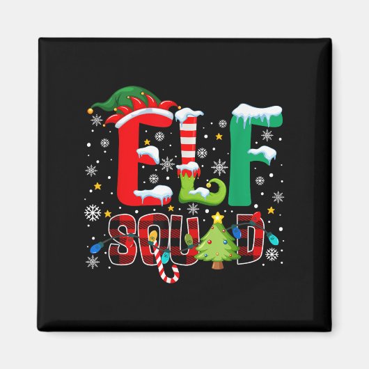 Elf Squad Family Christmas Matching Xmas Pajamas B Magneet (Voorkant)