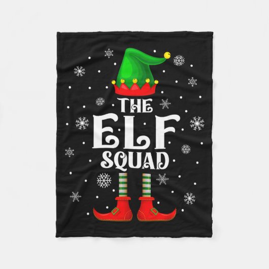 Elf Squad Family Matching Xmas Funny Christmas Vib Fleece Deken (Voorkant)