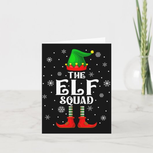 Elf Squad Family Matching Xmas Funny Christmas Vib Kaart (Voorkant)