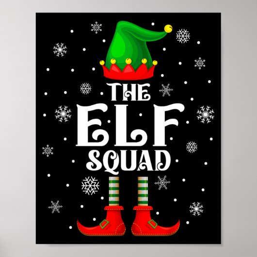 Elf Squad Family Matching Xmas Funny Christmas Vib Poster (Voorkant)
