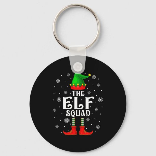 Elf Squad Family Matching Xmas Funny Christmas Vib Sleutelhanger (Voorkant)