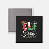 Elf Squad Fun Elf Familie Kerstmis Bijpassende Pyj Magneet (Voorkant / Achterkant)