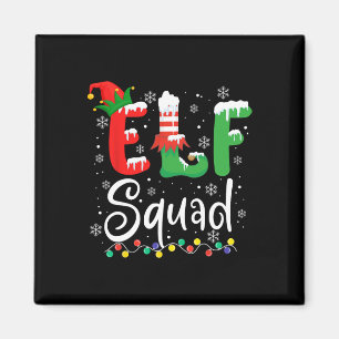 Elf Squad Fun Elf Familie Kerstmis Bijpassende Pyj Magneet
