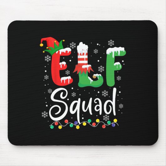 Elf Squad Fun Elf Familie Kerstmis Bijpassende Pyj Muismat (Voorkant)