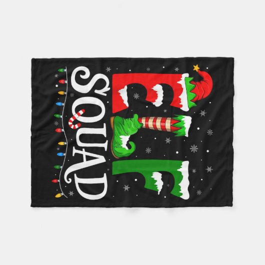 Elf Squad Funny Christmas Family Pajamas  Fleece Deken (Voorkant (Horizontaal))
