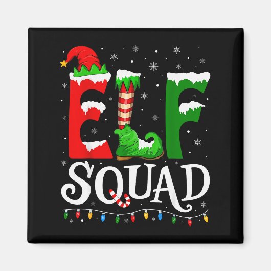 Elf Squad Funny Christmas Family Pajamas  Magneet (Voorkant)