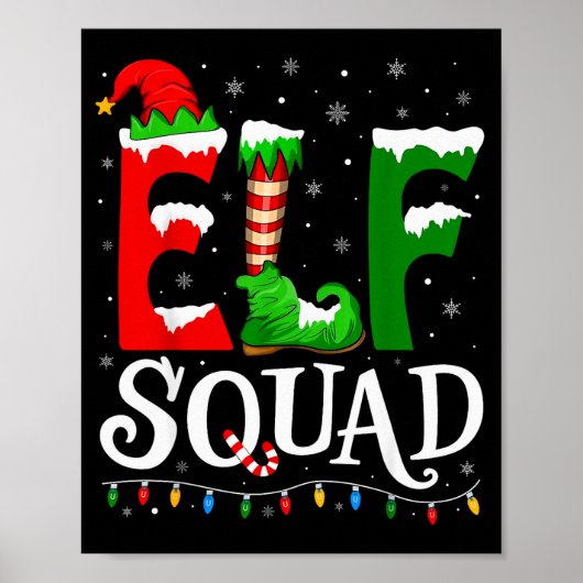 Elf Squad Funny Christmas Family Pajamas  Poster (Voorkant)