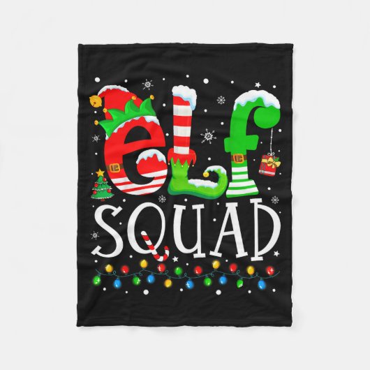 Elf Squad Funny Elf Family Christmas Matching Paja Fleece Deken (Voorkant)