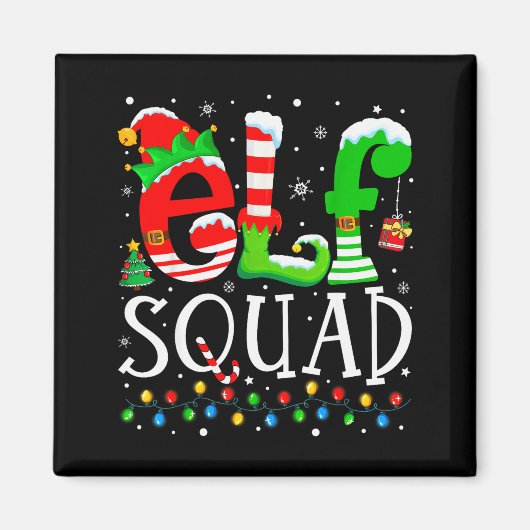 Elf Squad Funny Elf Family Christmas Matching Paja Magneet (Voorkant)
