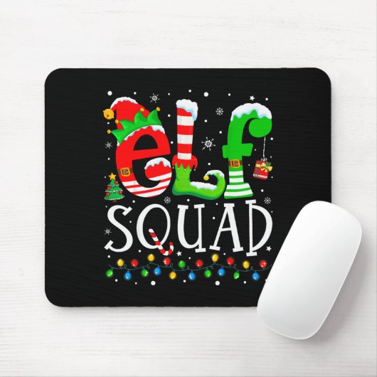 Elf Squad Funny Elf Family Christmas Matching Paja Muismat (Met muis)