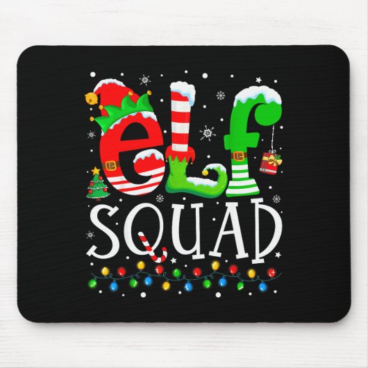 Elf Squad Funny Elf Family Christmas Matching Paja Muismat (Voorkant)
