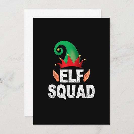 Elf Squad Funny Family Kerstmis Matching Pajamas Kaart (Voorkant / Achterkant)