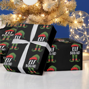 Elf Squad Funny Family Matching met Kerstmis Cadeaupapier