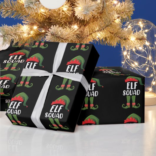 Elf Squad Funny Family Matching met Kerstmis Cadeaupapier (Feestdagen)