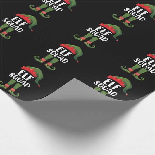 Elf Squad Funny Family Matching met Kerstmis Cadeaupapier (Hoek)