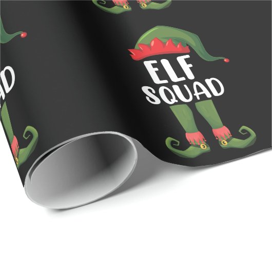 Elf Squad Funny Family Matching met Kerstmis Cadeaupapier (Rol Hoek)