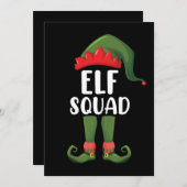 Elf Squad Funny Family Matching met Kerstmis Kaart (Voorkant / Achterkant)