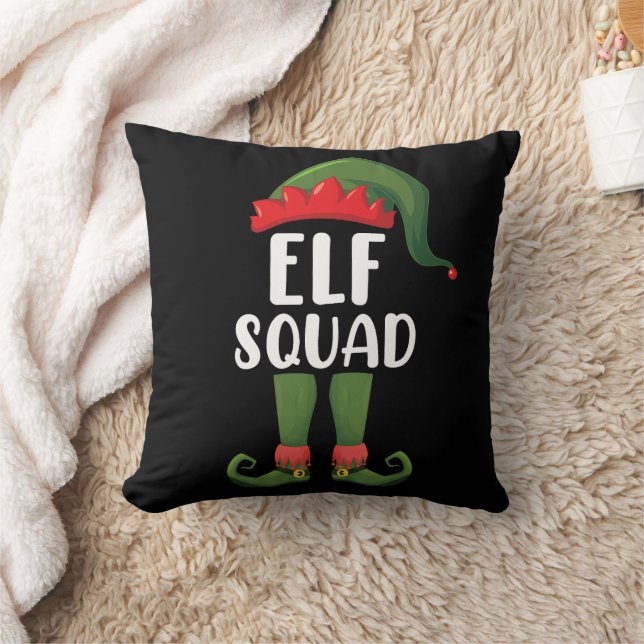 Elf Squad Funny Family Matching met Kerstmis Kussen (Deken)