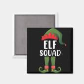Elf Squad Funny Family Matching met Kerstmis Magneet (Voorkant / Achterkant)
