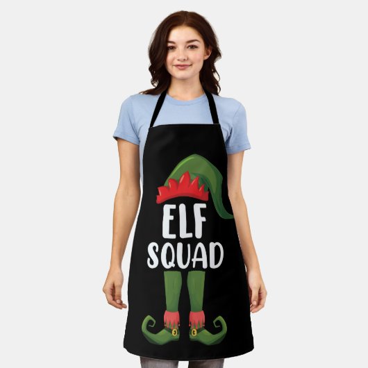 Elf Squad Funny Family Matching met Kerstmis Schort (Gedragen)