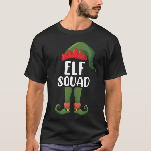 Elf Squad Funny Family Matching met Kerstmis T-shirt (Voorkant)