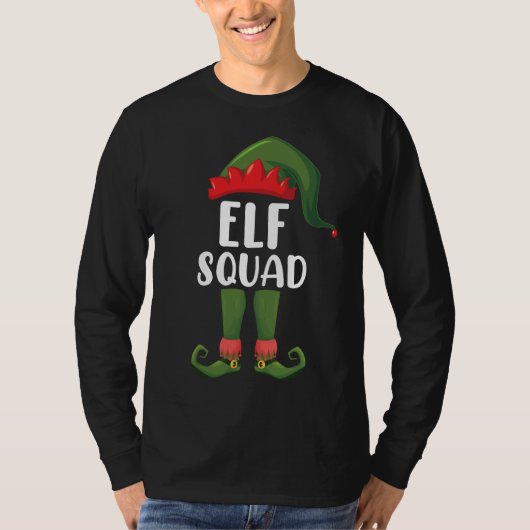 Elf Squad Funny Family Matching met Kerstmis T-shirt (Voorkant)