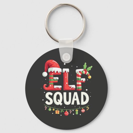 Elf Squad Grappige bij elkaar passende kerst outfi Sleutelhanger (Voorkant)