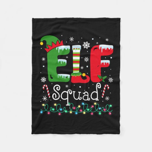 Elf Squad Grappige Elf Familie Kerst Matching Paja Fleece Deken (Voorkant)