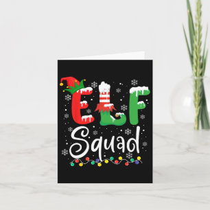 Elf Squad Grappige Elf Familie Kerst Matching Paja Kaart