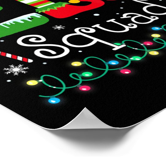 Elf Squad Grappige Elf Familie Kerst Matching Paja Poster (Hoek)