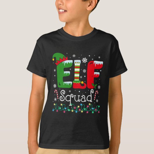 Elf Squad Grappige Elf Familie Kerst Matching Paja T-shirt (Voorkant)