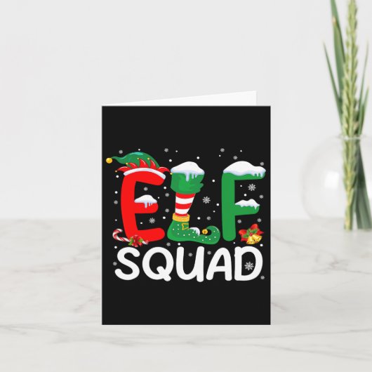 Elf Squad Kerst Familie Matching Pyjamas Kinder F Kaart (Voorkant)
