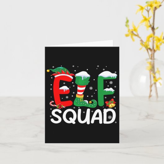 Elf Squad Kerst Familie Matching Pyjamas Kinder F Kaart (Gele Bloem)