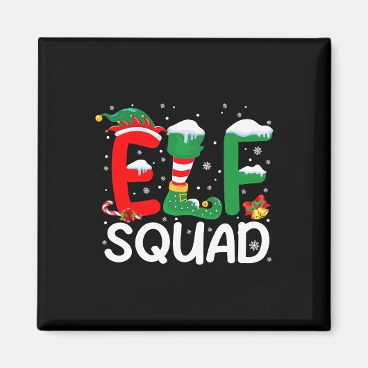 Elf Squad Kerst Familie Matching Pyjamas Kinder F Magneet (Voorkant)