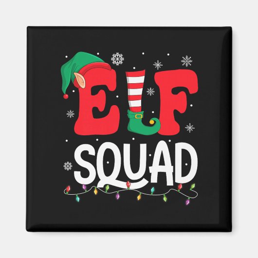 Elf Squad Kerst Matching Familie Groep Elf Kerstmi Magneet (Voorkant)