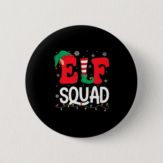 Elf Squad Kerstmatchende gezinsgroep Elf Kerstmis Ronde Button 5,7 Cm (Voorkant)