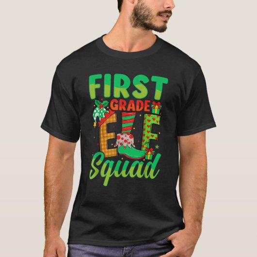 Elf Squad Kerstmis Eerste Klas Leraar Chris T-shirt (Voorkant)