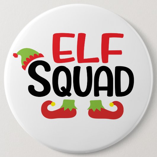 Elf Squad Kerstmis Ronde Button 6,0 Cm (Voorkant)
