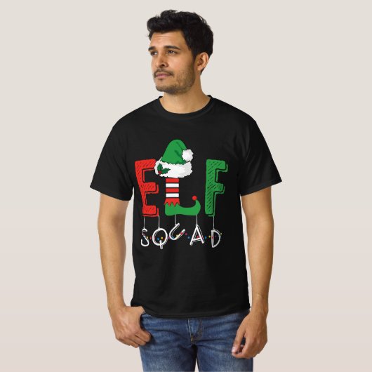 Elf Squad Kerstmis T-shirt (Voorkant volledig)