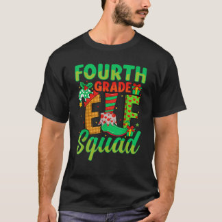 Elf Squad Kerstmis Vierde Klas Leraar Kerstman T-shirt
