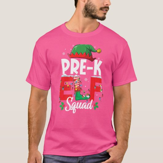 Elf Squad-leraar kerstaking voor prek P T-shirt (Voorkant)