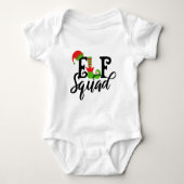 Elf Squad Moderne Typografie Kerst Feestdagen Romper (Voorkant)