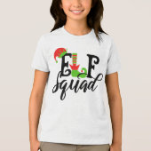Elf Squad Moderne Typografie Kerst Feestdagen Tri-Blend Shirt (Voorkant)