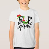 Elf Squad Moderne Typografie Kerst Feestdagen Tri-Blend Shirt (Voorkant)
