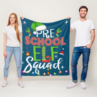 Elf Squad Pre School Christmas Teacher Fleece Deken