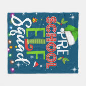 Elf Squad Pre School Christmas Teacher Fleece Deken (Voorkant (Horizontaal))